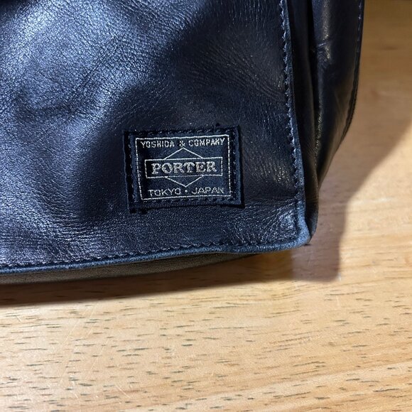 Womens Porter Yoshida & Co Japan Black Leather Messenger Laptop Briefcase Bag - Picture 12 of 16